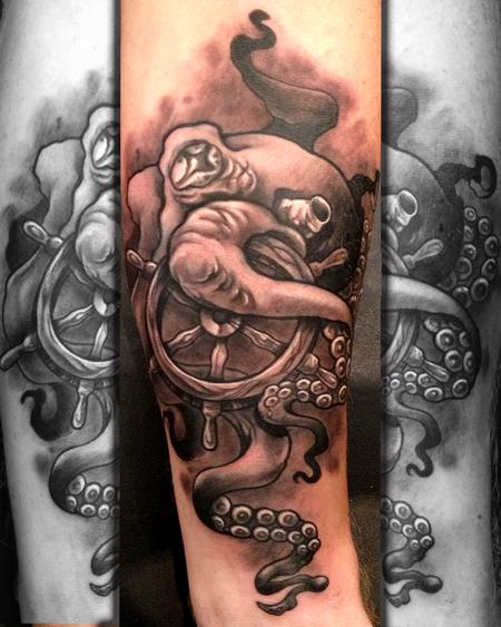 Mathew Clarke - octopus tattoo